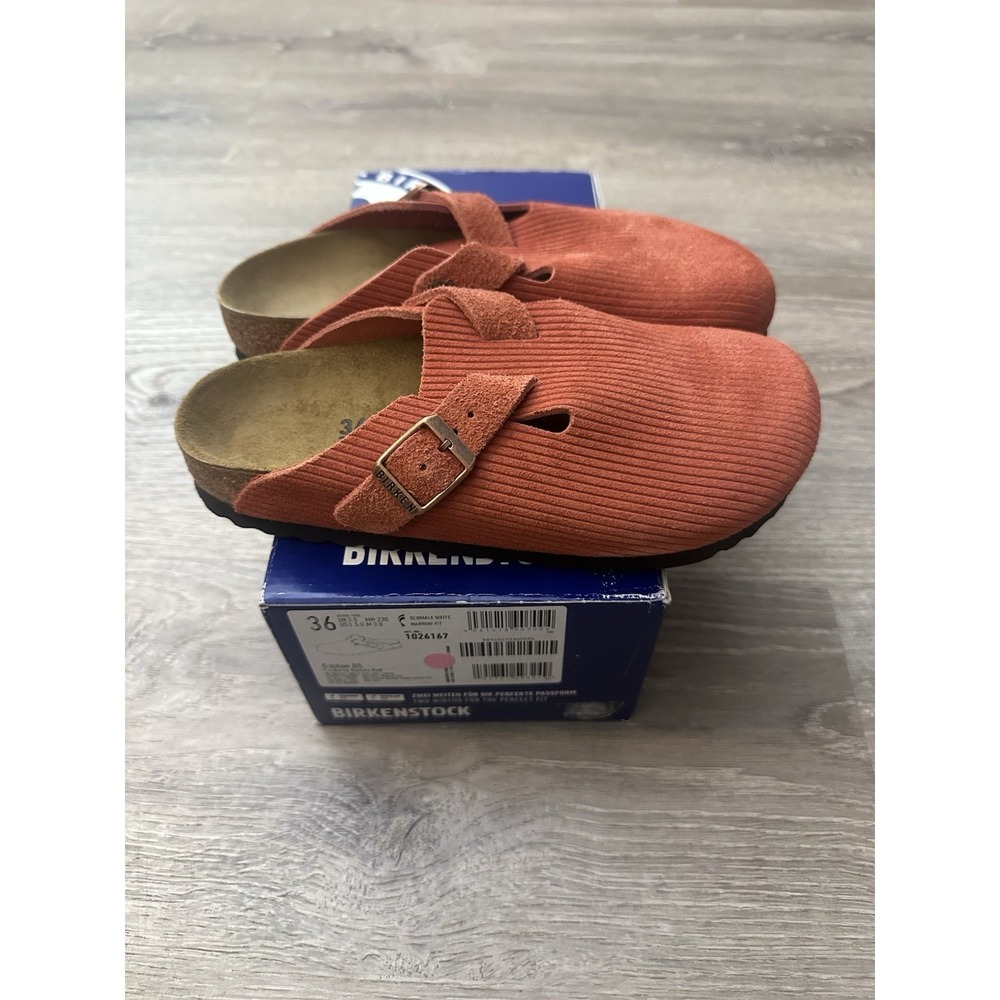 Birkenstock Boston Clog Corduroy (Suede) Sienna Red EU 36 US 5